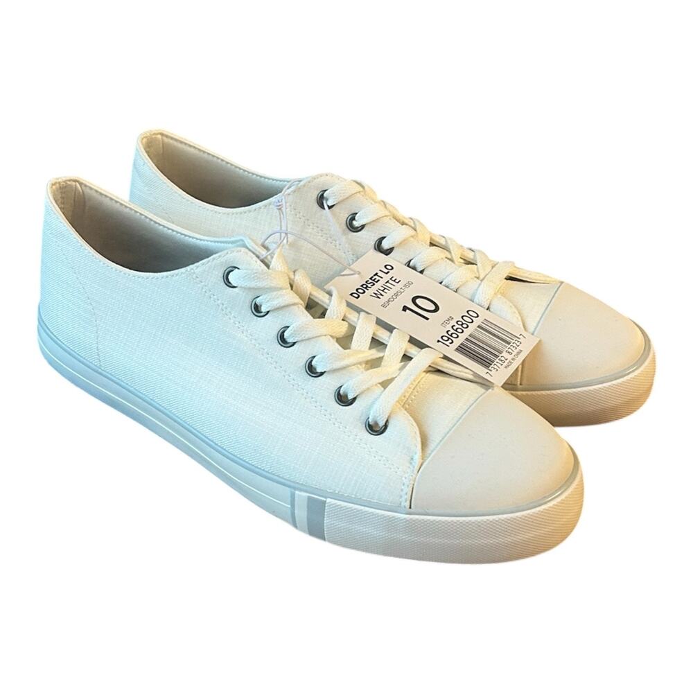 Ben Sherman Men's Canvas Shoe Memory Foam White Size 10